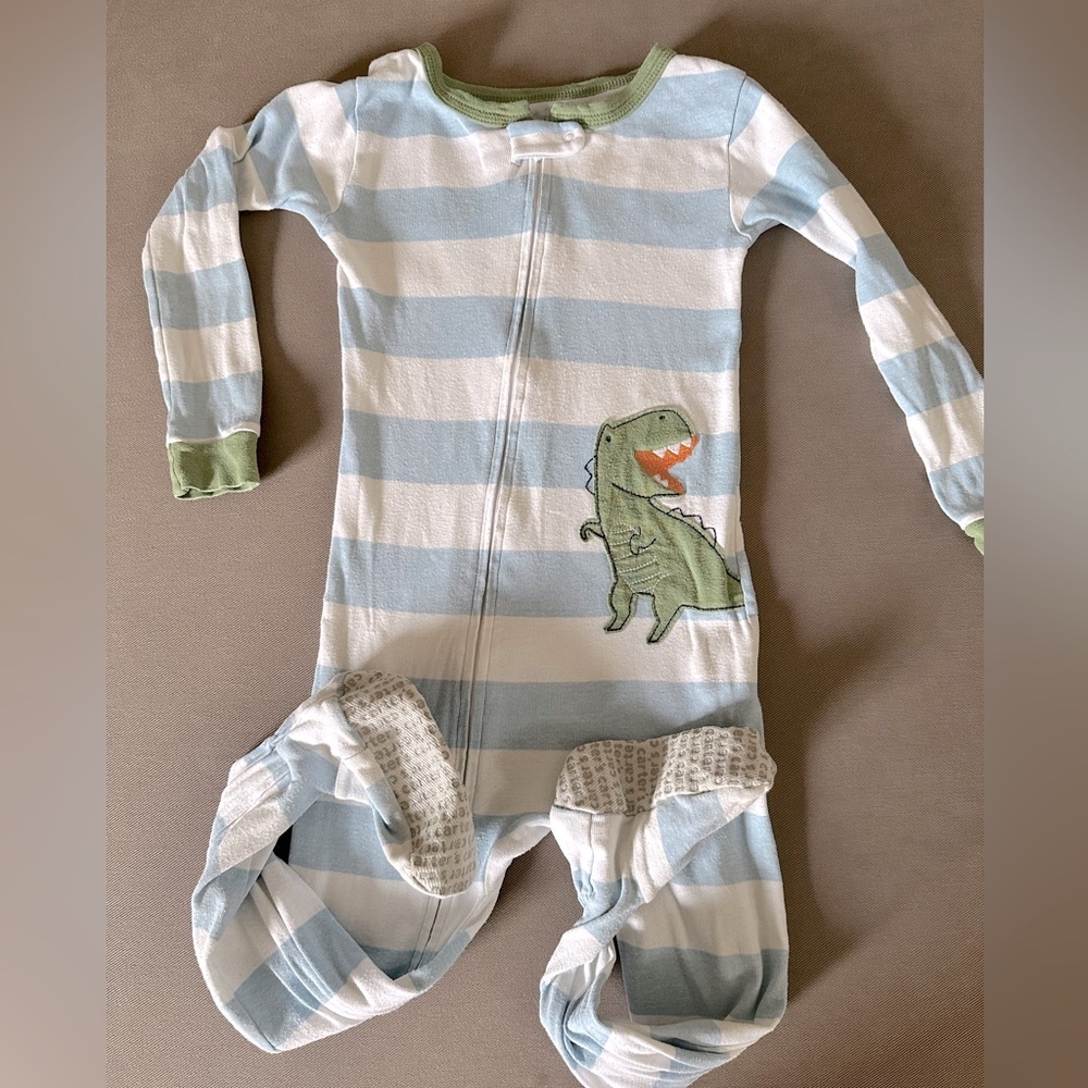 Carters 4t Dinosaur Striped Baby footie pajamas pjs - Picture 3 of 7